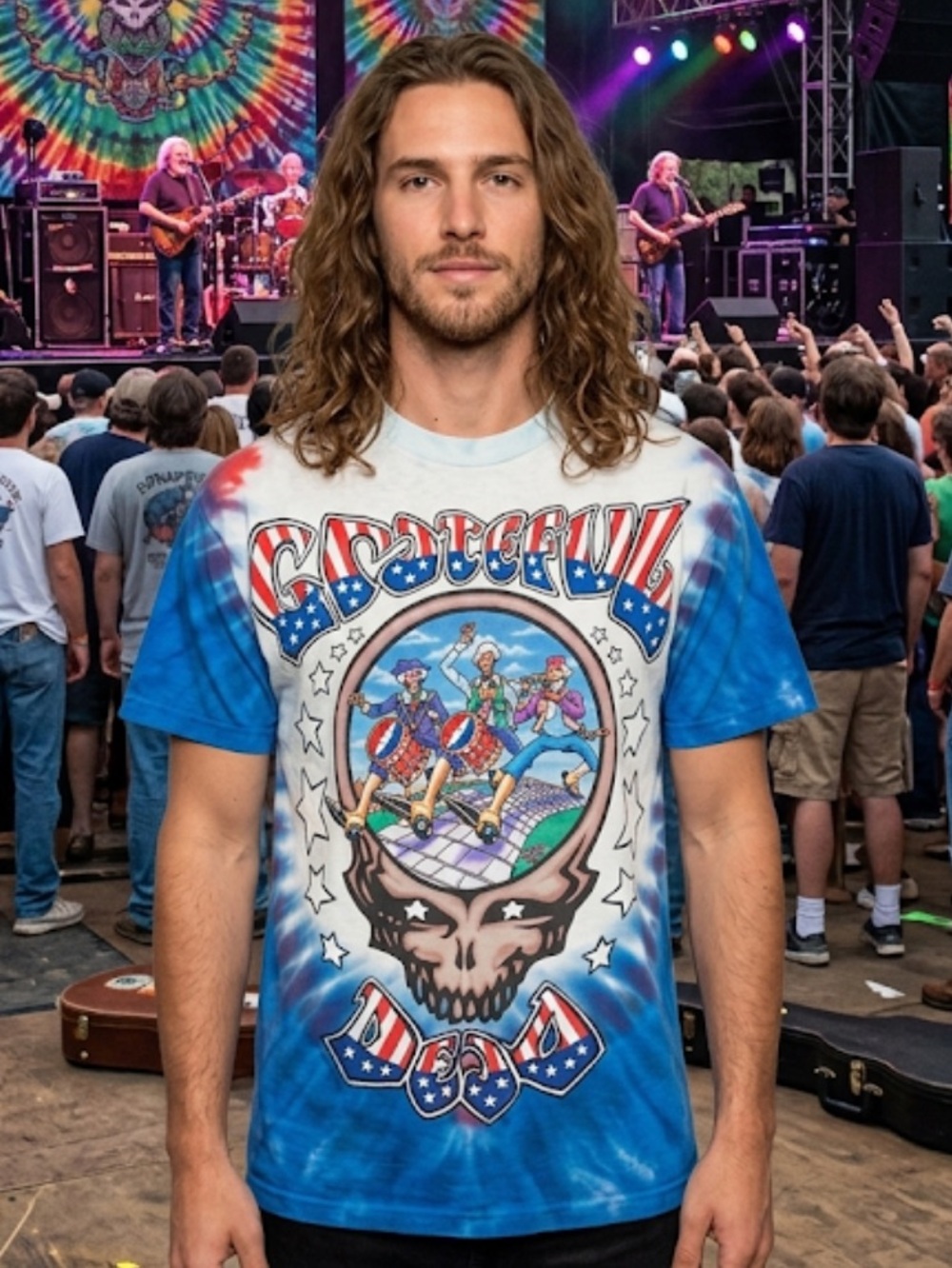 Grateful Dead Blue and Red revolutionary, dead Shirt Men’s Size Small